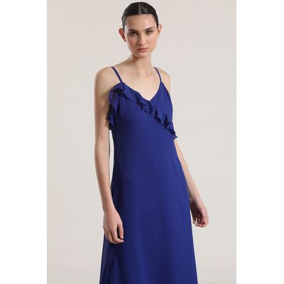 Imagen 2 del producto Vestido maxi volantes mujer azulino