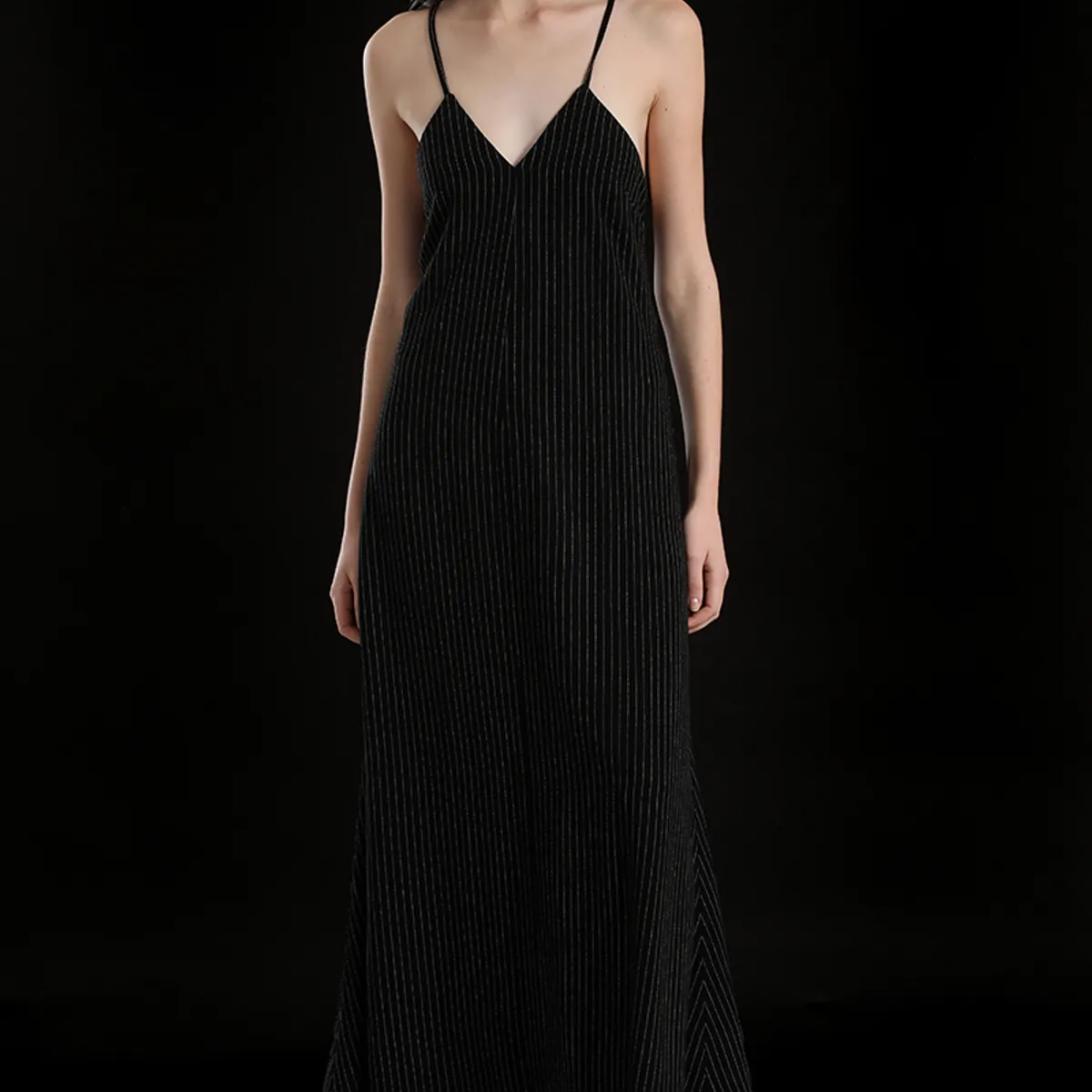 LIOLA - Vestido maxi lino mujer Liola negro