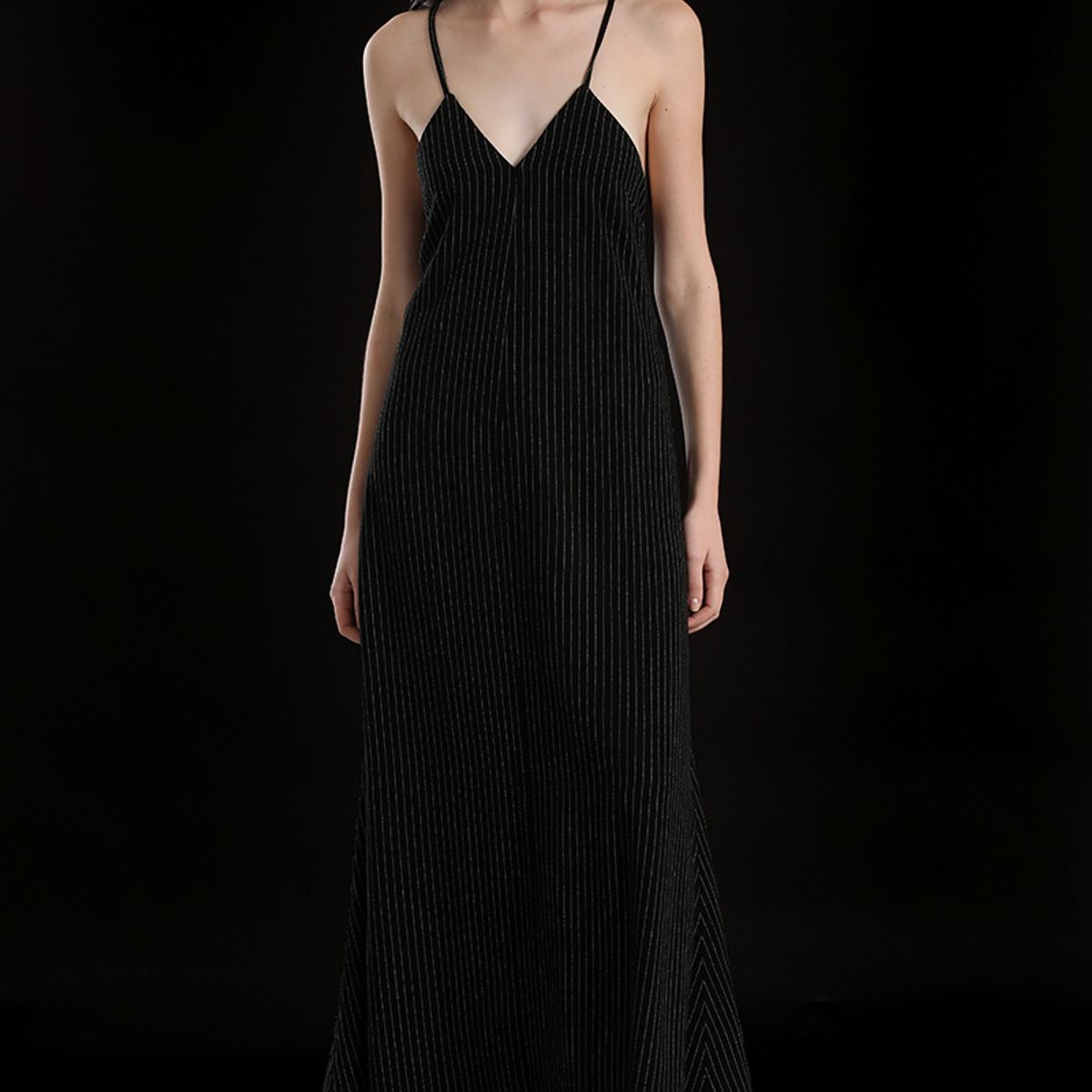 LIOLA - Vestido maxi lino mujer Liola negro