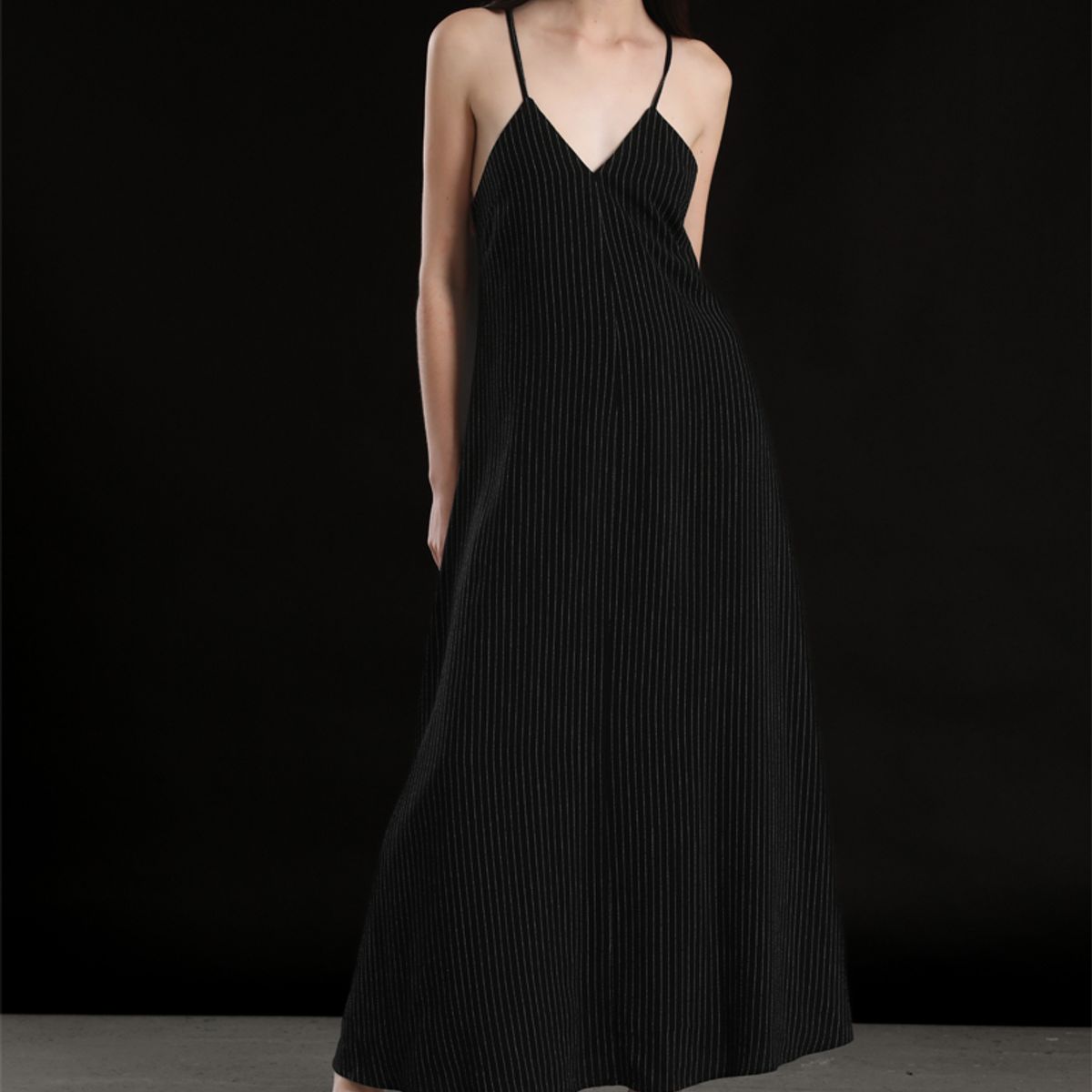 LIOLA - Vestido maxi lino mujer Liola negro