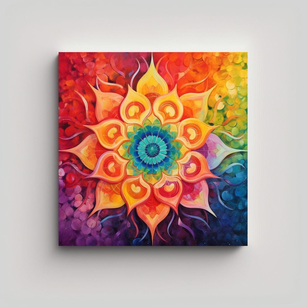 GENERICO - Pintura Cuadro Tema Fantástico Chakra Colores 100x100 Cm