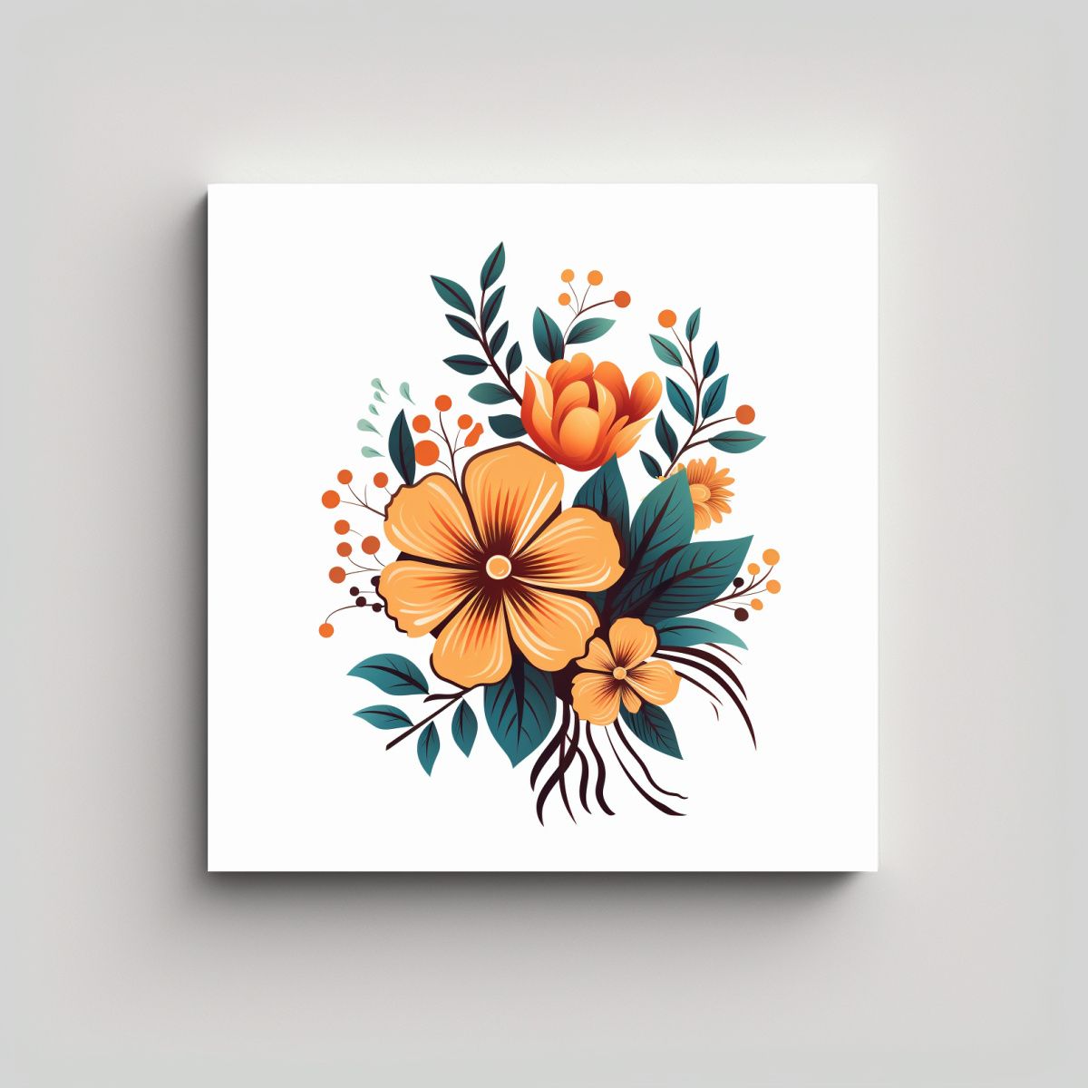 GENERICO - Gráfica SVG De Flores Arte Y Naturaleza Viva En 100x100 Cm