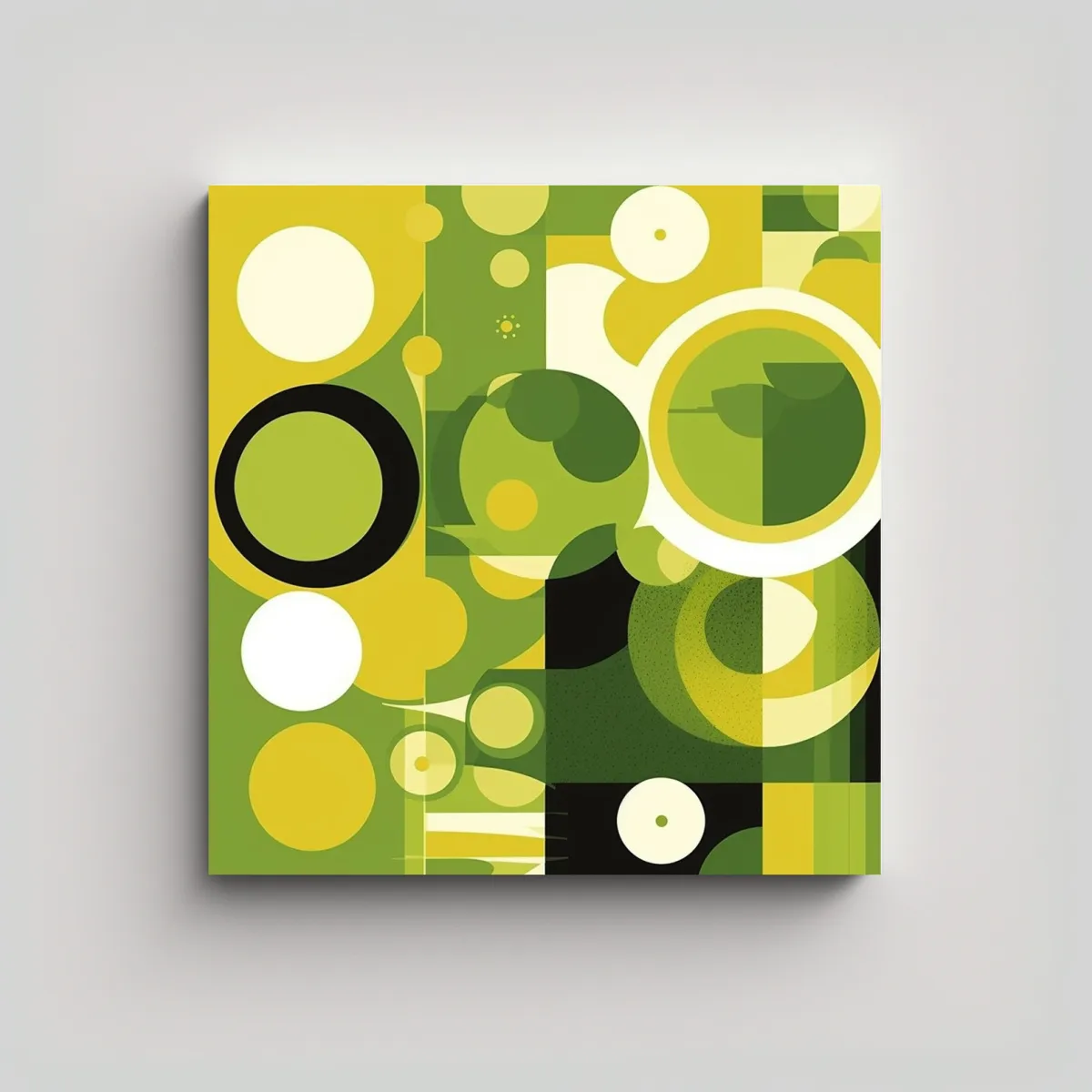 GENERICO - Cuadro Abstracto En Bastidor Acuarela Retro De 100x100 Cm