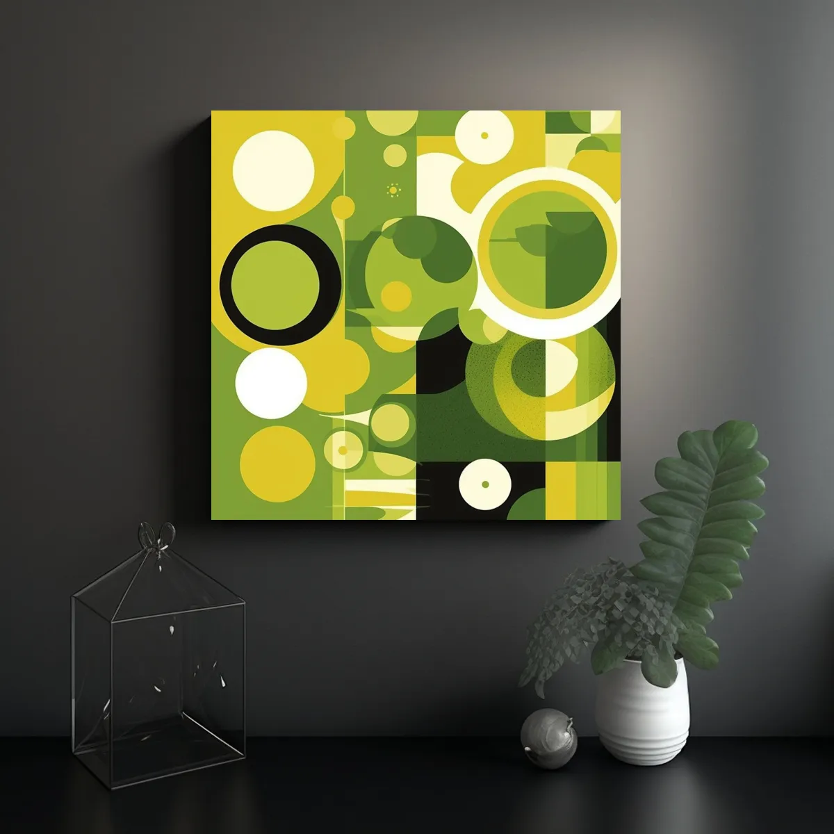 GENERICO - Cuadro Abstracto En Bastidor Acuarela Retro De 100x100 Cm