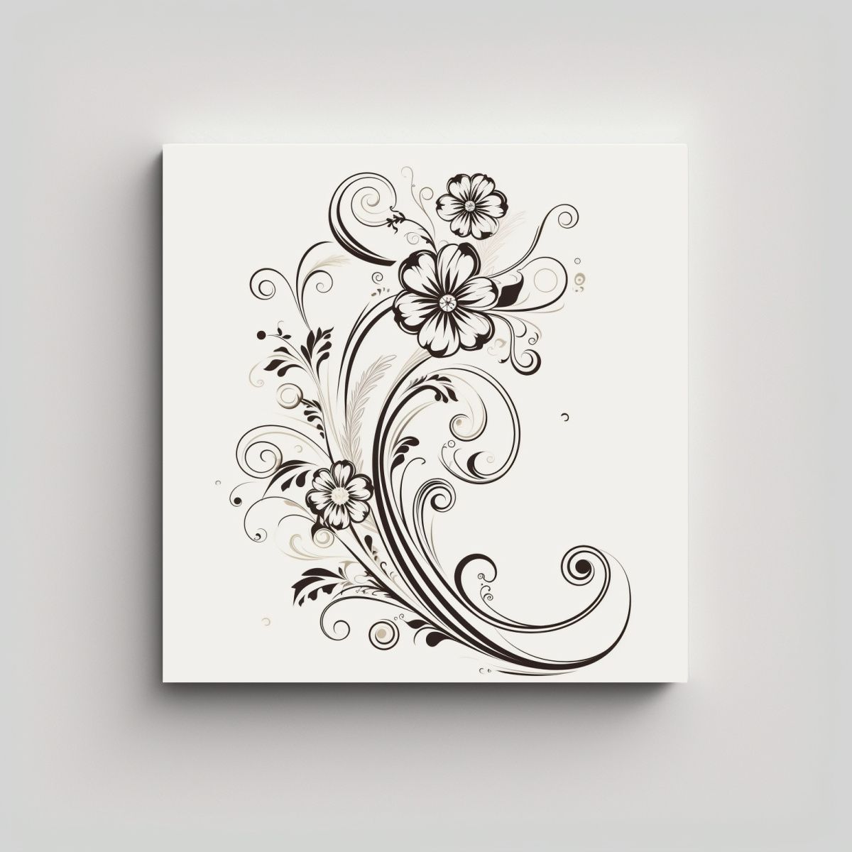GENERICO - Galería De Estilo Lienzo Arte Línea Floral 100x100 Cm