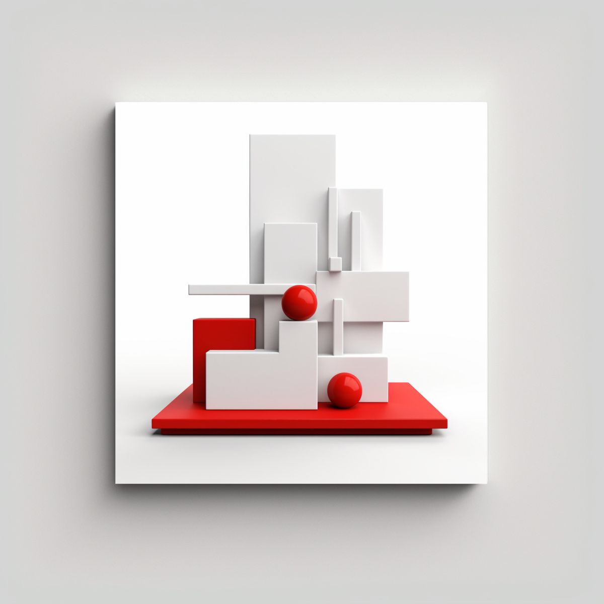 GENERICO - Cuadro En Bastidor Composición Brillante 100x100 Cm
