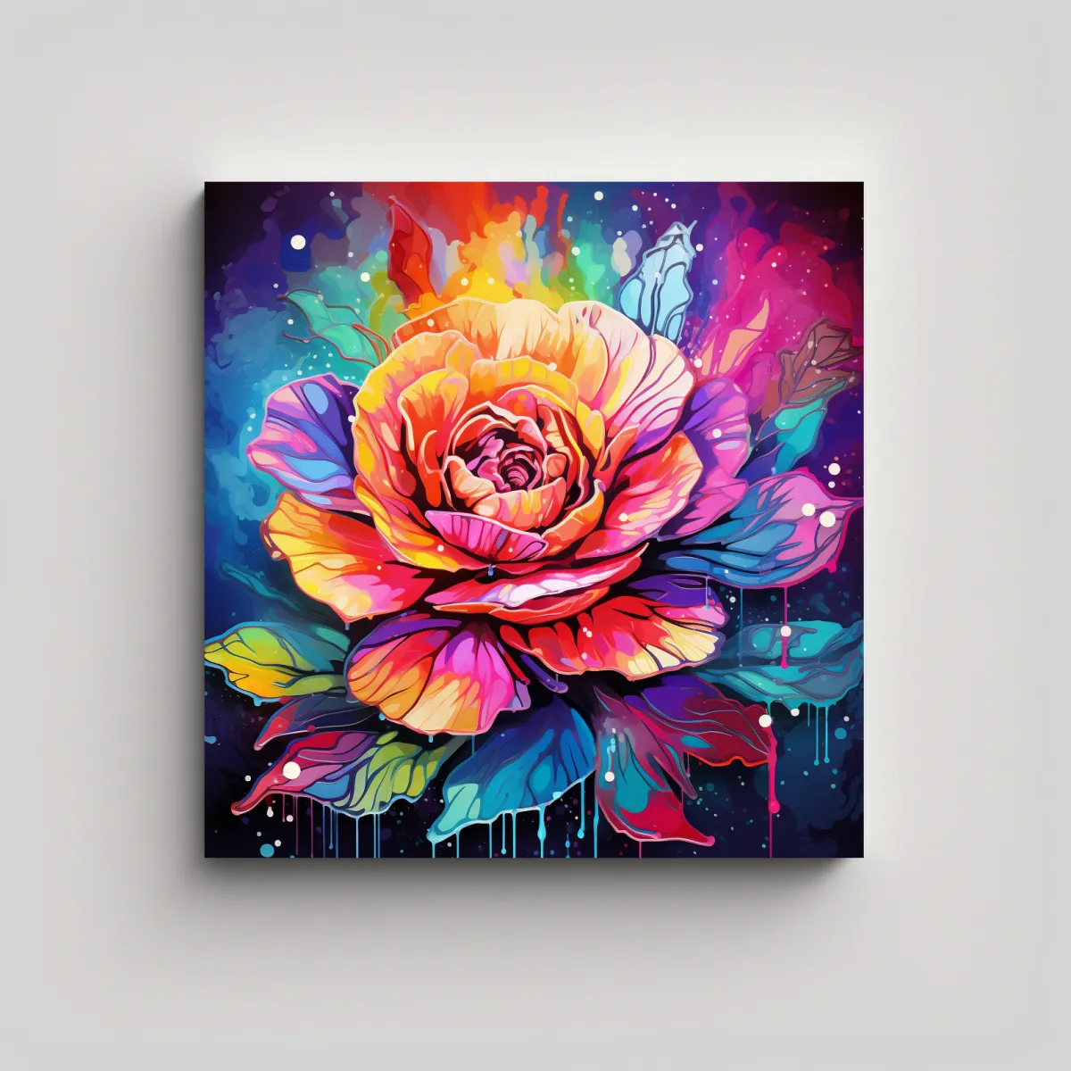 GENERICO - Cuadro Inspiración Rainbow Colors Atmosfera 100x100 Cm