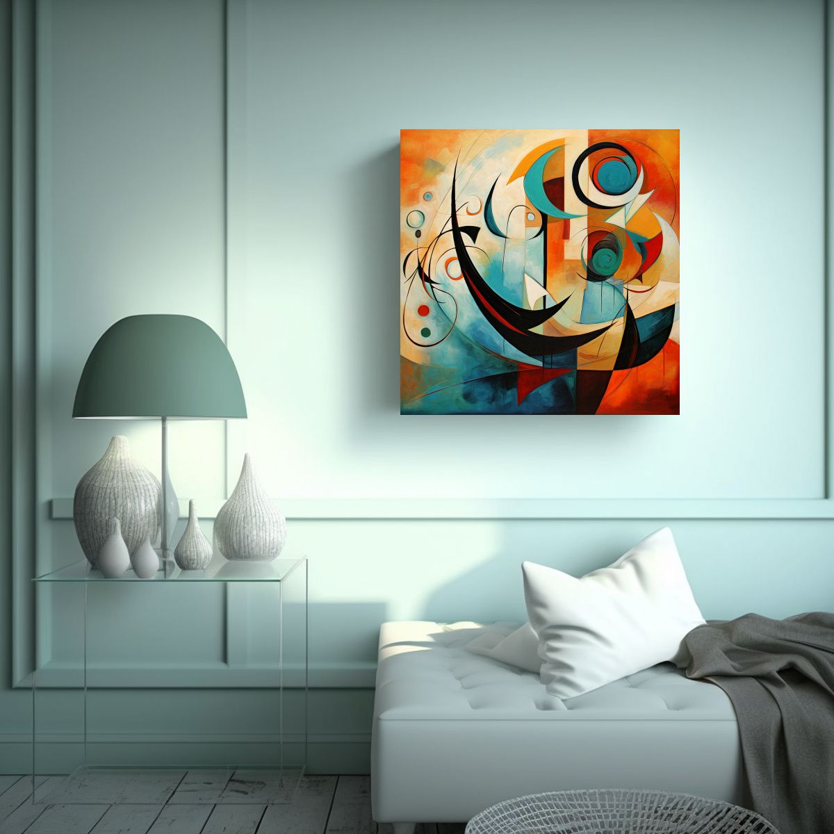 GENERICO - Arte Pared Moderno • Pinturas Abstractas Urbanas 100x100 Cm