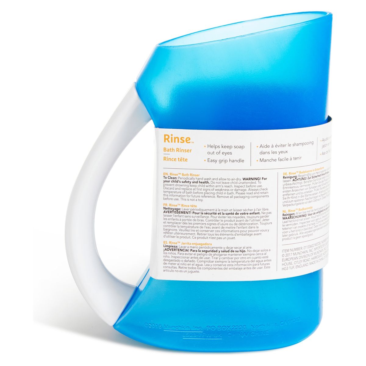 MUNCHKIN - Jarro De Enjuague Baño Celeste Munchkin