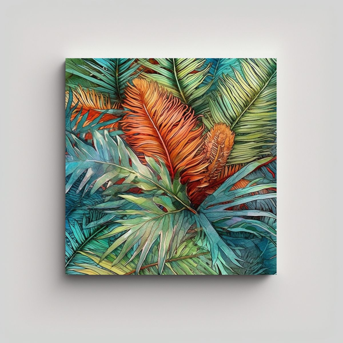 GENERICO - Cuadro Sala Cycas Revoluta Varios Estilos 100x100 Cm