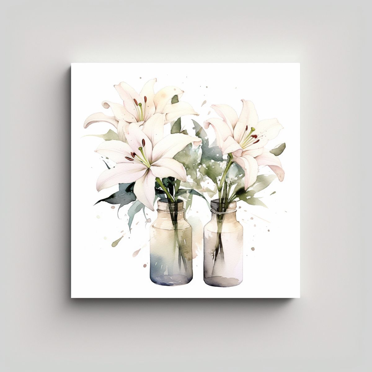 GENERICO - Calidez Del Arte Hermoso Lirios En Acuarela Y 100x100 Cm
