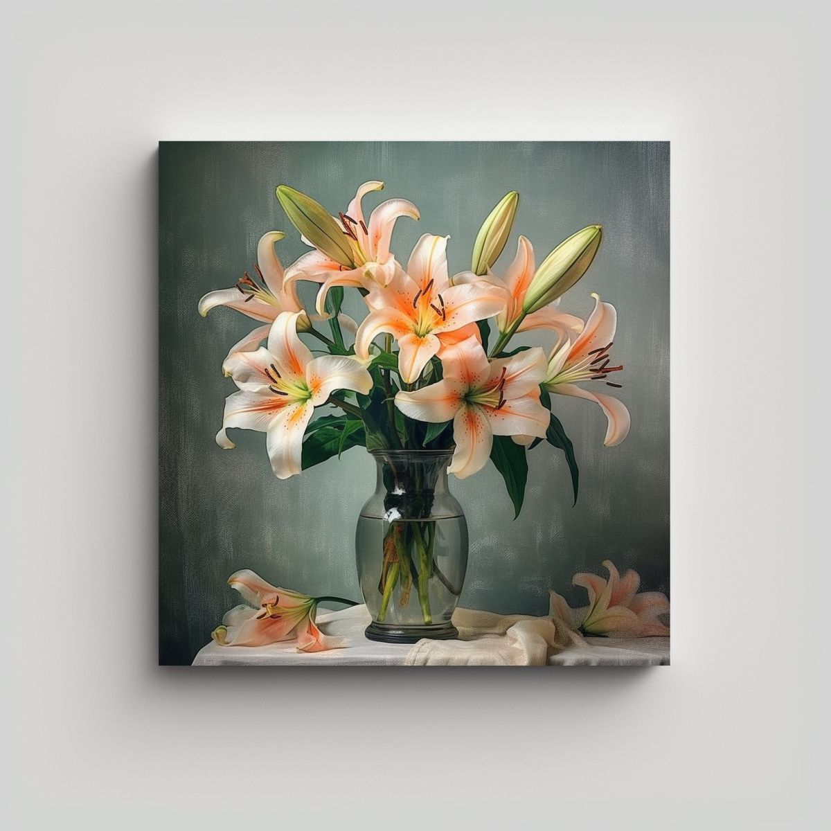 GENERICO - Esquema Inspirador De Flores De Lirio En Tela 100x100 Cm