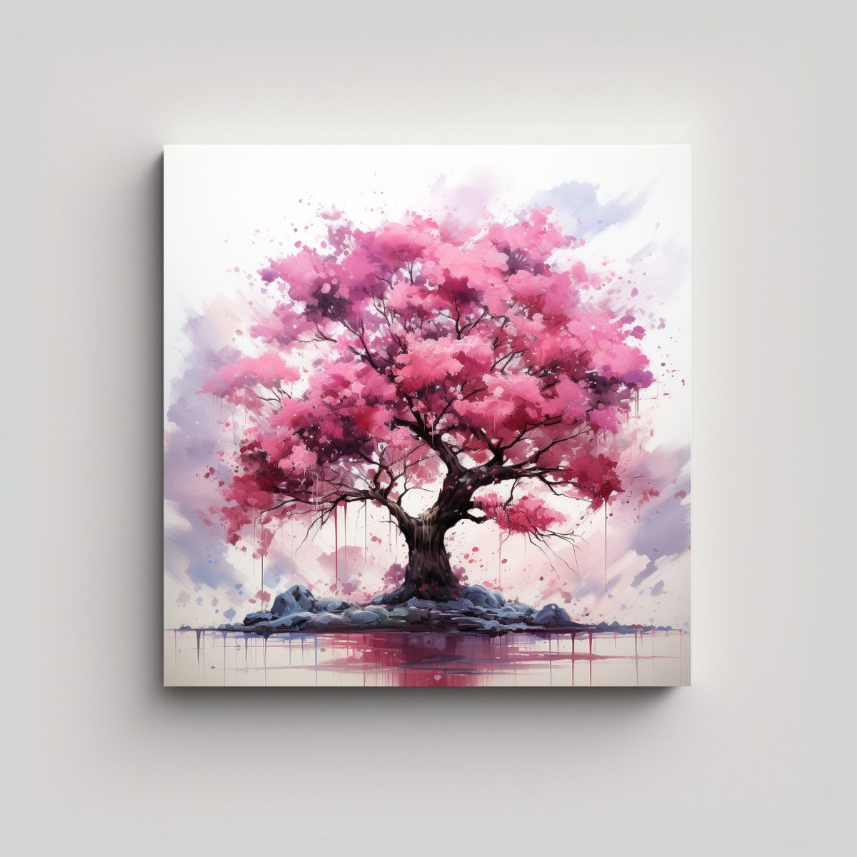 GENERICO - Cuadro Abstracto De Lona En Contraste De Colores 100x100 Cm