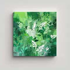 GENERICO - Lienzo Moderno Para Cocina En Tonos Verde Y 100x100 Cm