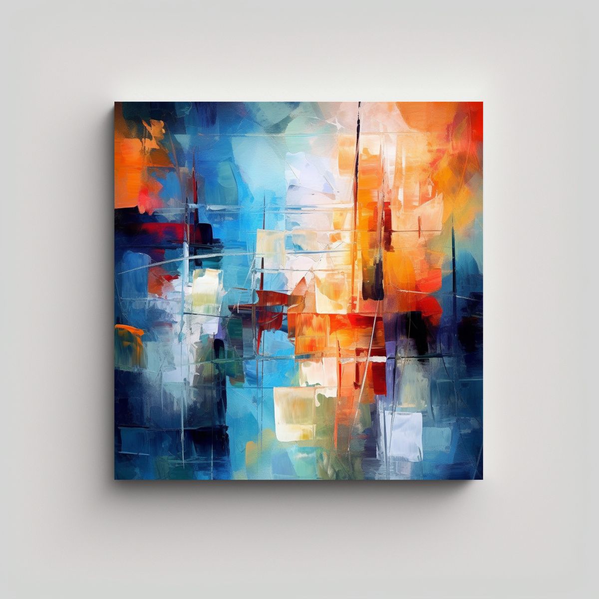 GENERICO - Pinturas Abstractas Sutiles De Tonos De Contraste 100x100 Cm