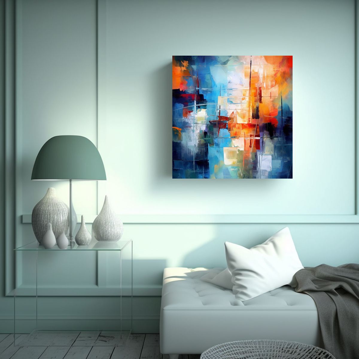 GENERICO - Pinturas Abstractas Sutiles De Tonos De Contraste 100x100 Cm