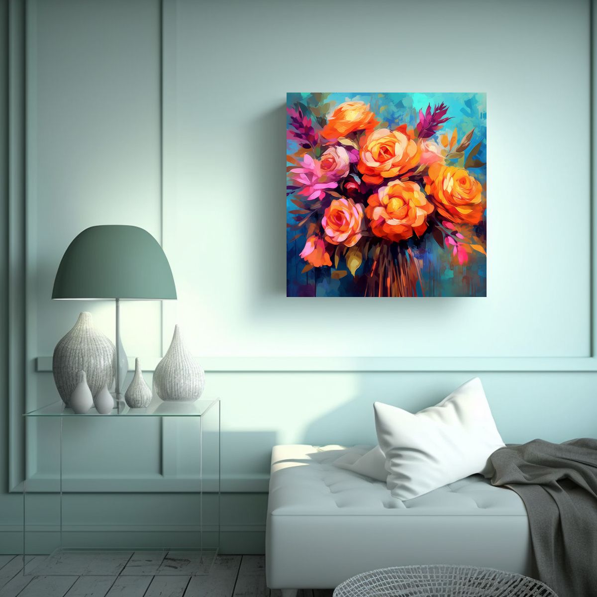 GENERICO - Bello Cuadro De Arte Digital Estudio Ambiente 100x100 Cm