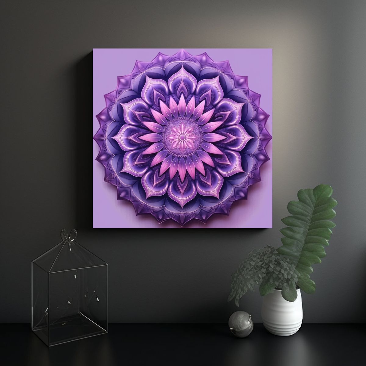 GENERICO - Cuadros Decorativos De Líneas Finas En Tonos 100x100 Cm