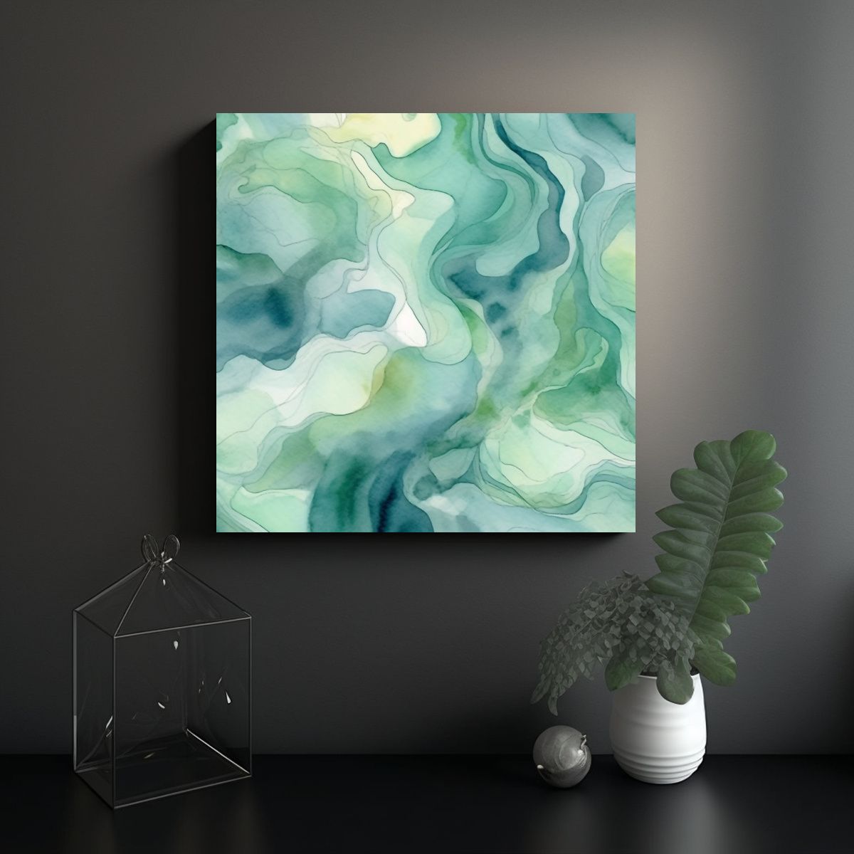 GENERICO - Fondo Acuarela Abstracto Orgánico En Tonos 100x100 Cm