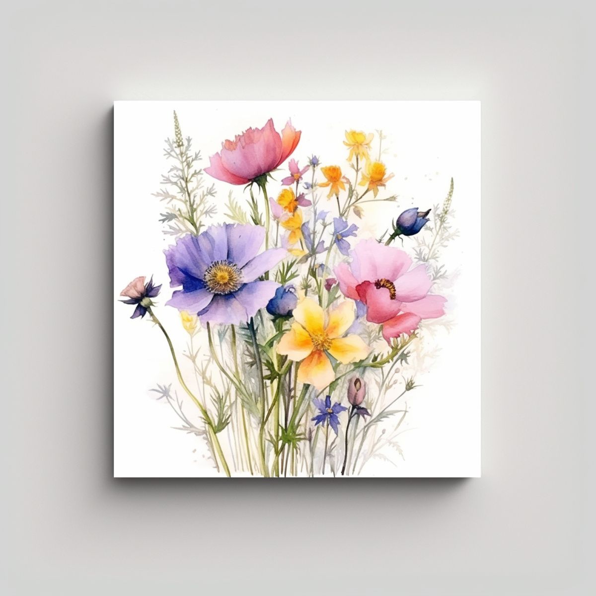 GENERICO - Cuadros Decorativos De Flores Silvestres En 100x100 Cm