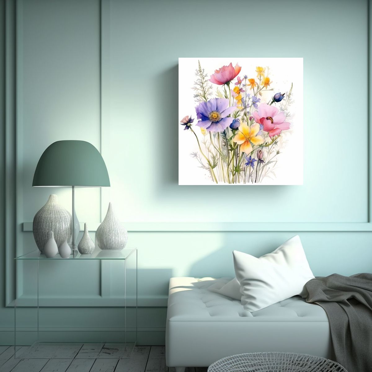 GENERICO - Cuadros Decorativos De Flores Silvestres En 100x100 Cm