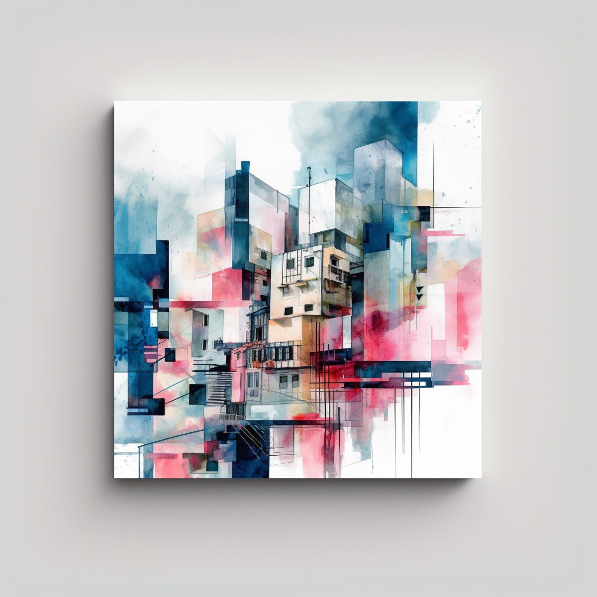 GENERICO - Obra Arte Mixta Expresión Brillante En Cuadro 100x100 Cm