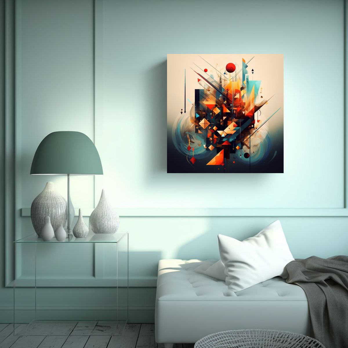GENERICO - Cuadro Decorativo Alegre De Concepto Canva Para 100x100 Cm