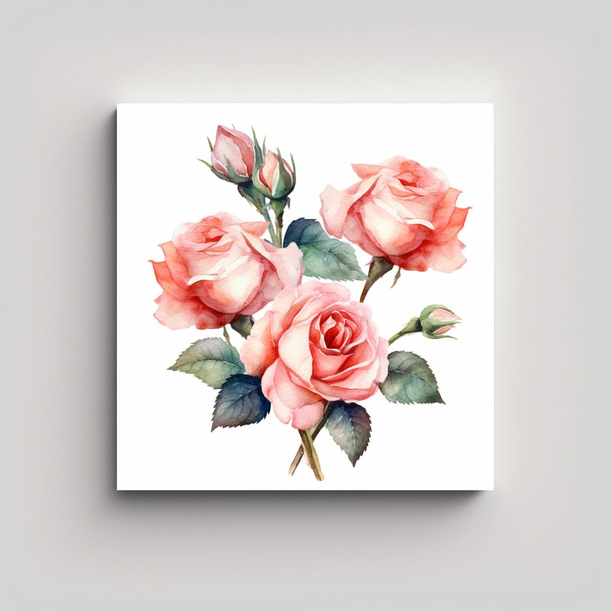 GENERICO - Cuadro Vintage Época Con Clipart Acuarela En 100x100 Cm