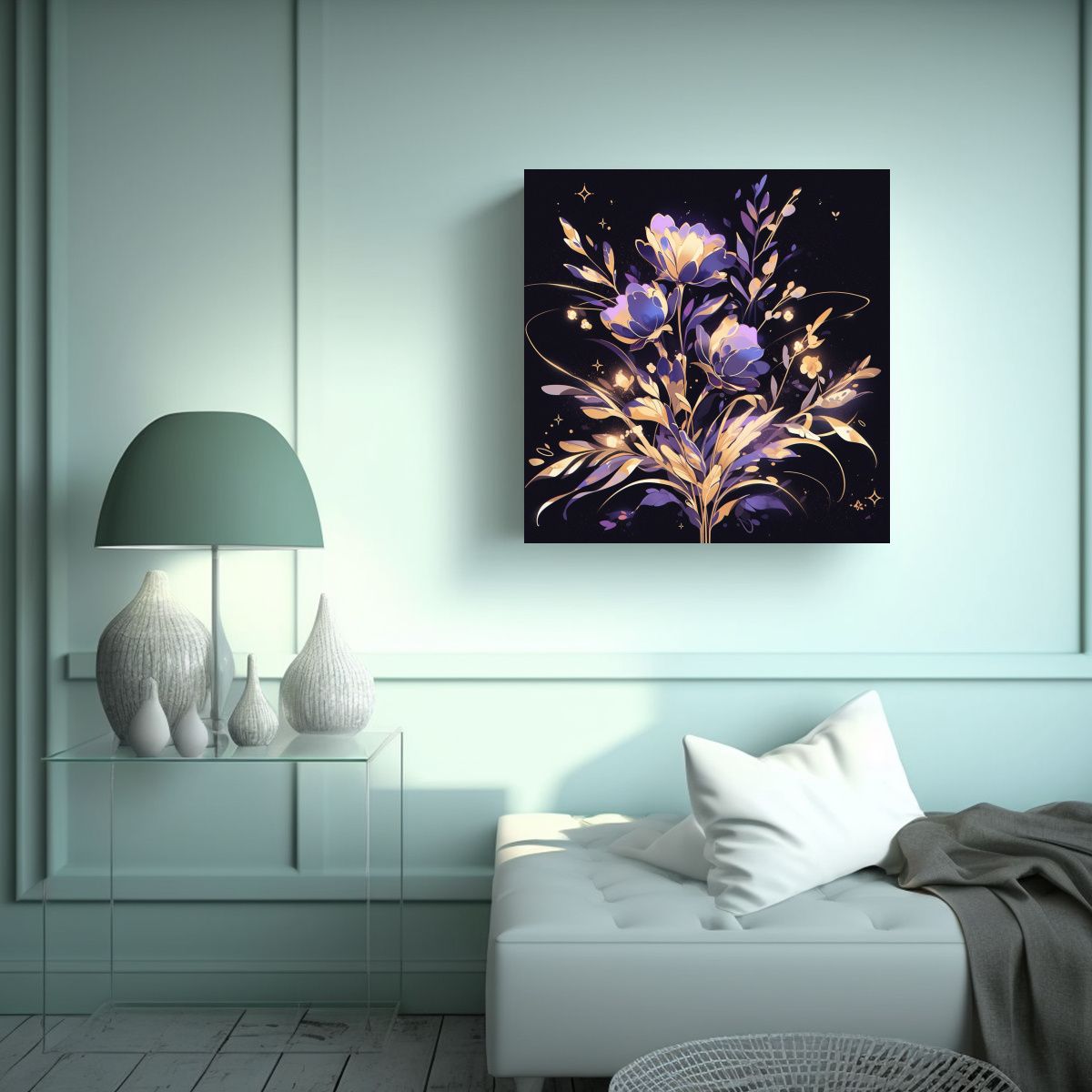 GENERICO - Cuadro Lienzo Expresivo En Tonos Púrpura Y 100x100 Cm