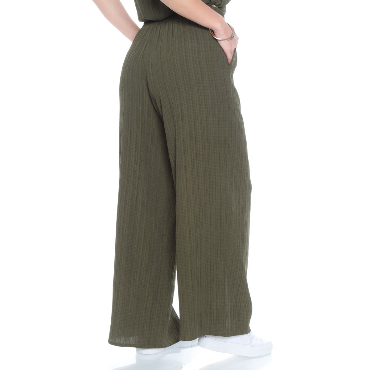 WADOS - PANTALON WIDE LEG TIRO ALTO PRETINA BASICA ELASTICADA