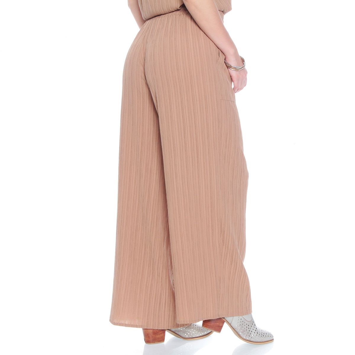 WADOS - PANTALON WIDE LEG TIRO ALTO PRETINA BASICA ELASTICADA