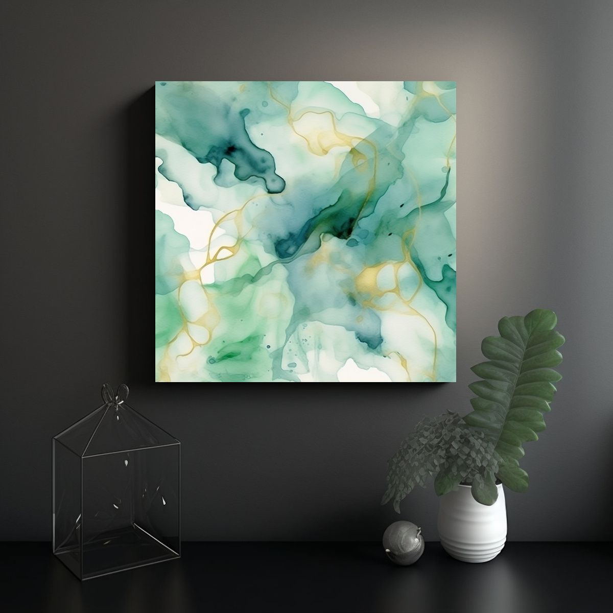 GENERICO - Fondo Acuarela Orgánico Abstracto En Tonos Suaves 100x100 Cm