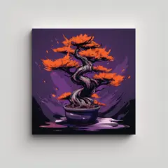 GENERICO - Cuadro De Galería De Un Árbol De Pino Bonsái 100x100 Cm