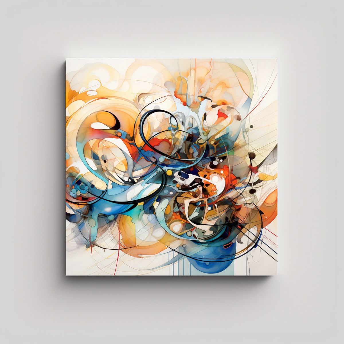 GENERICO - Pintura Abstracta Sala Composición De 100x100 Cm