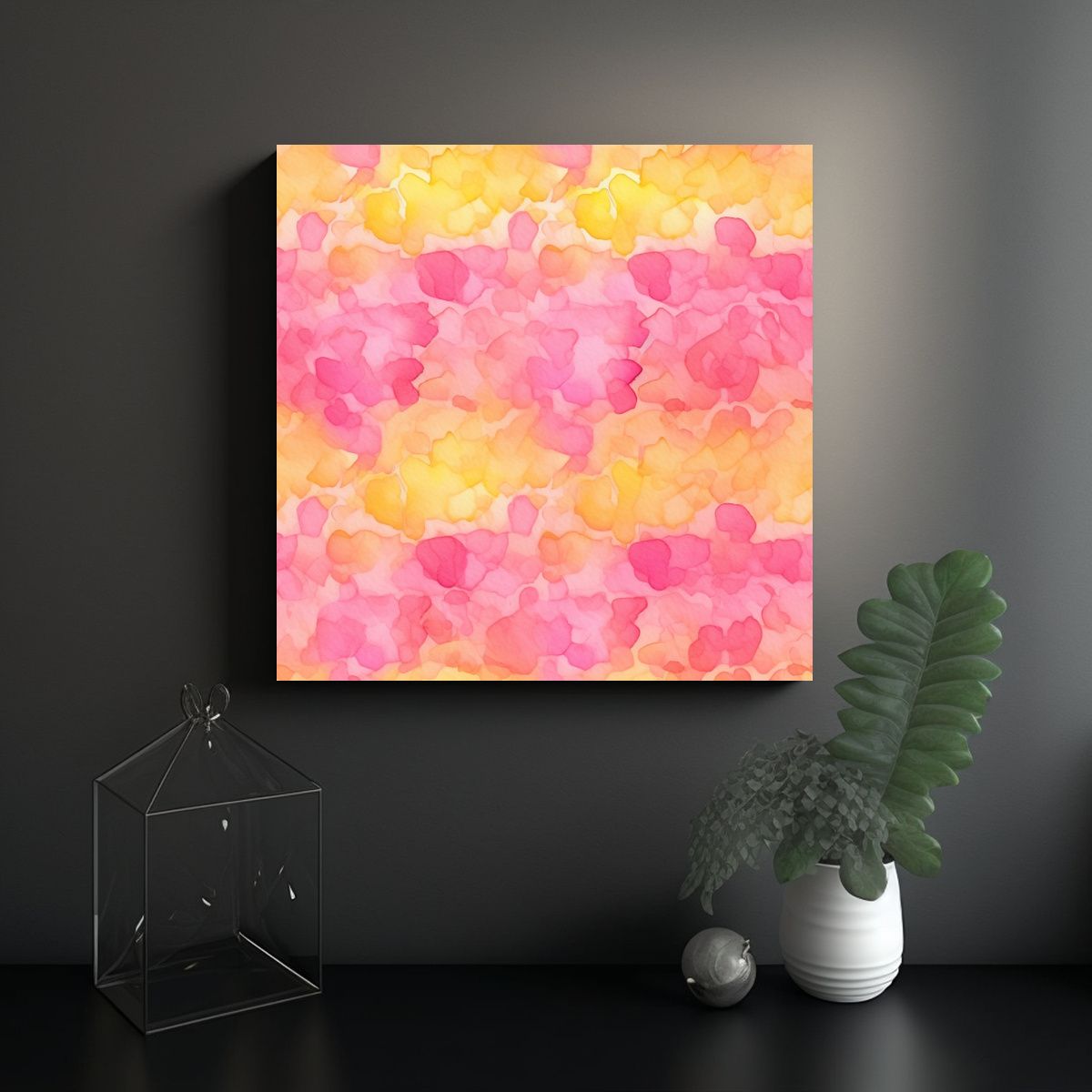 GENERICO - Fondo Acuarela Rosa Y Amarillo Ombre Para 100x100 Cm