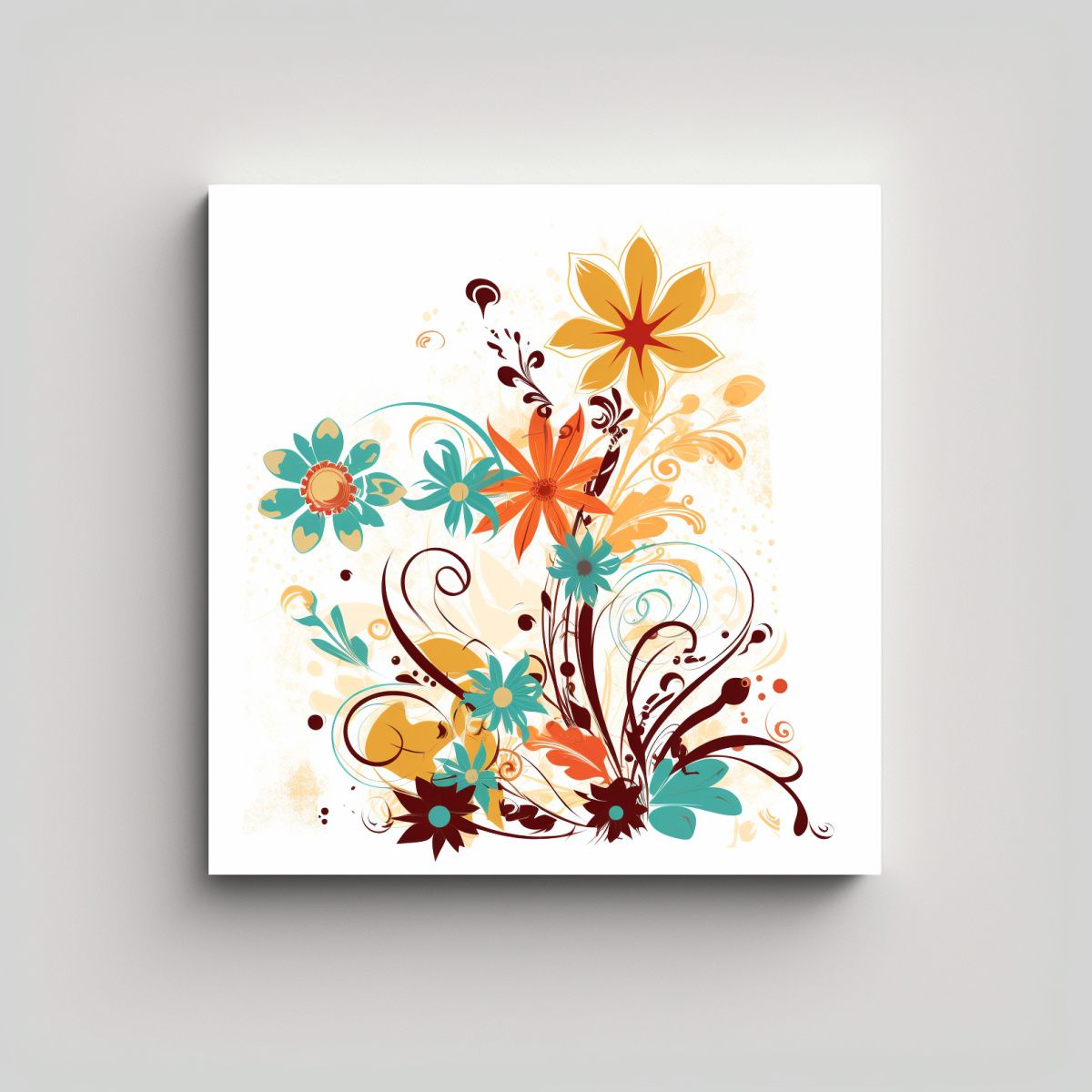 GENERICO - Composición Baño Diseño Grunge Y Flores En 100x100 Cm