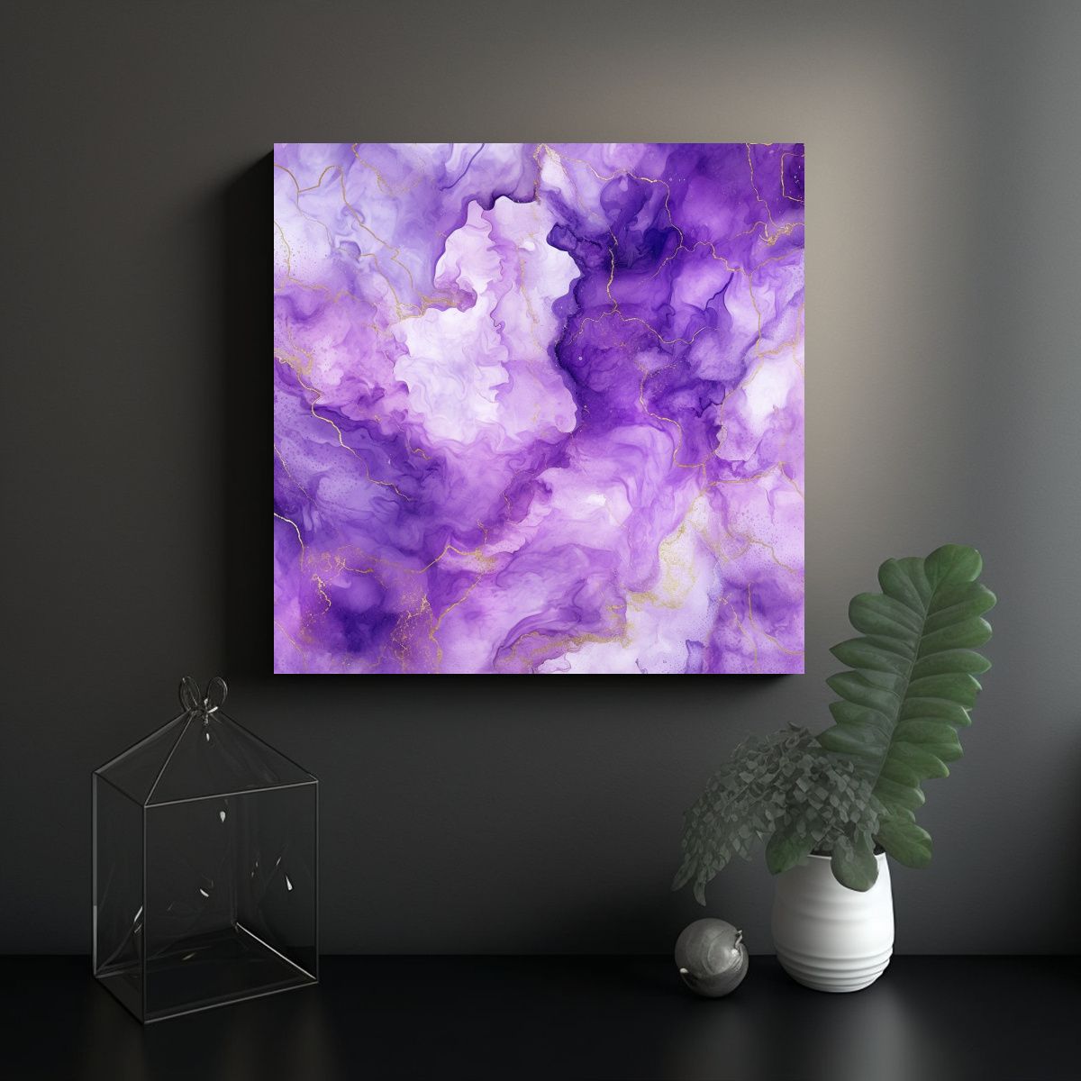 GENERICO - Pinturas Decorativas De Mármol Violeta De Alta 100x100 Cm