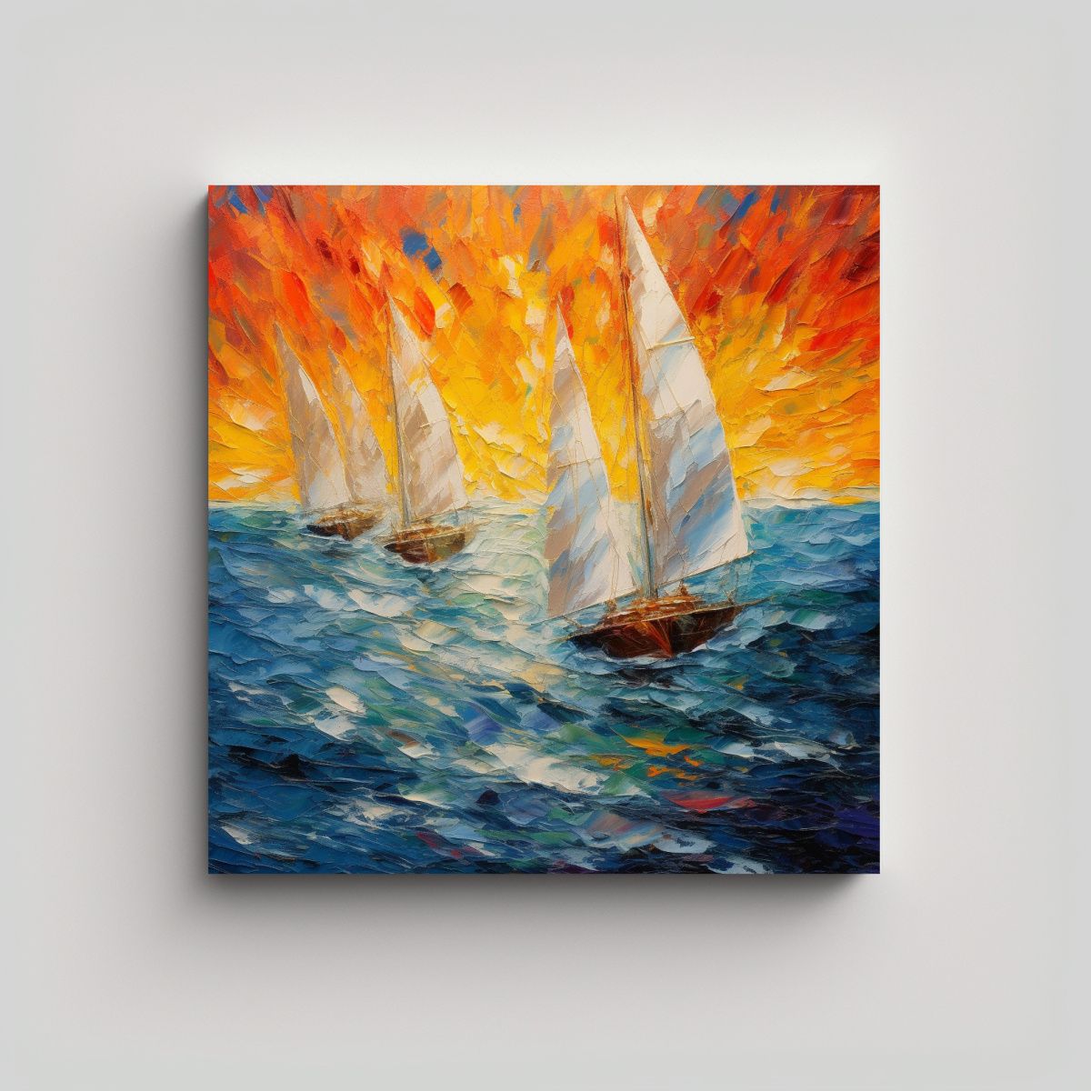 GENERICO - Cuadros Decorativos De Vista Aérea Del Mar Con 100x100 Cm