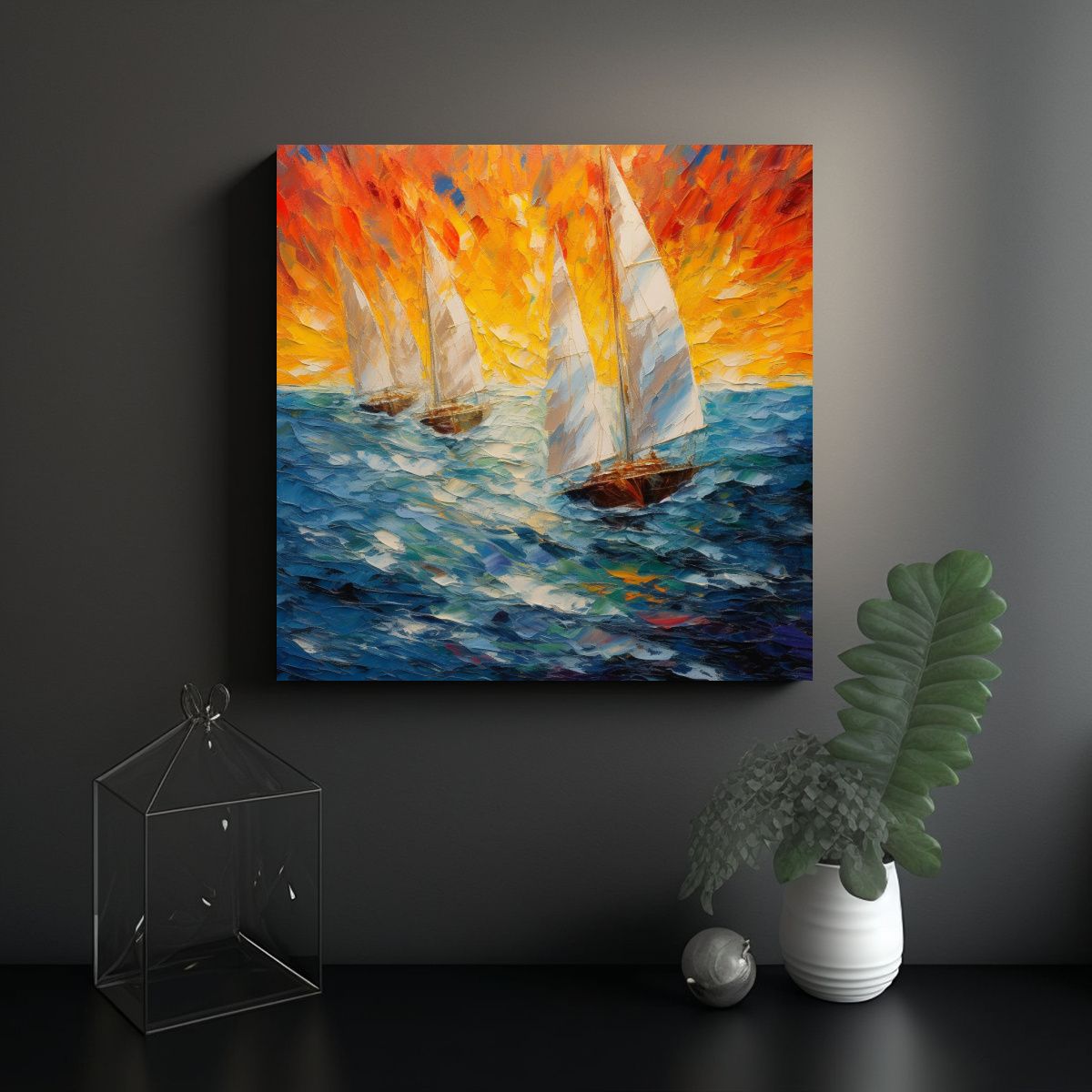 GENERICO - Cuadros Decorativos De Vista Aérea Del Mar Con 100x100 Cm