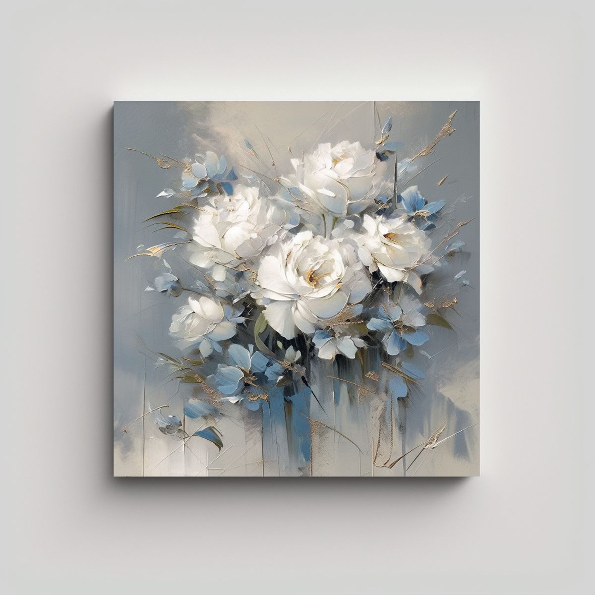 GENERICO - Cuadro De Flores En Lienzo Estilo Decorativo En 100x100 Cm