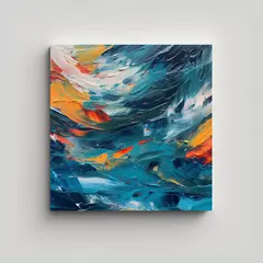 GENERICO - Pintura Abstracta Efecto Visual Del Río Por 100x100 Cm