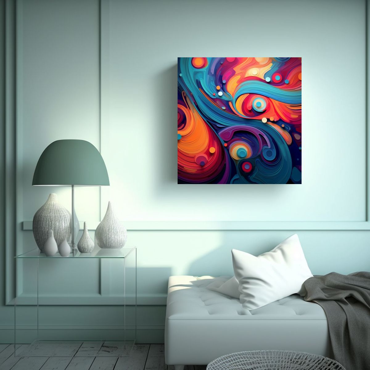 GENERICO - Pinturas Abstractas Coloridas Con Composición 100x100 Cm