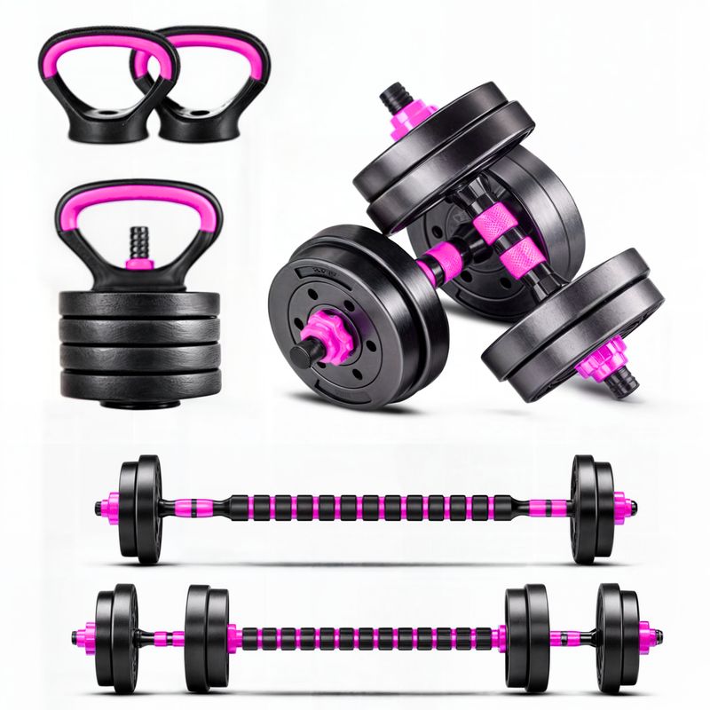 YEP S - Mancuernas Barra Rusa 10 Kg 4 En 1 - Rosa