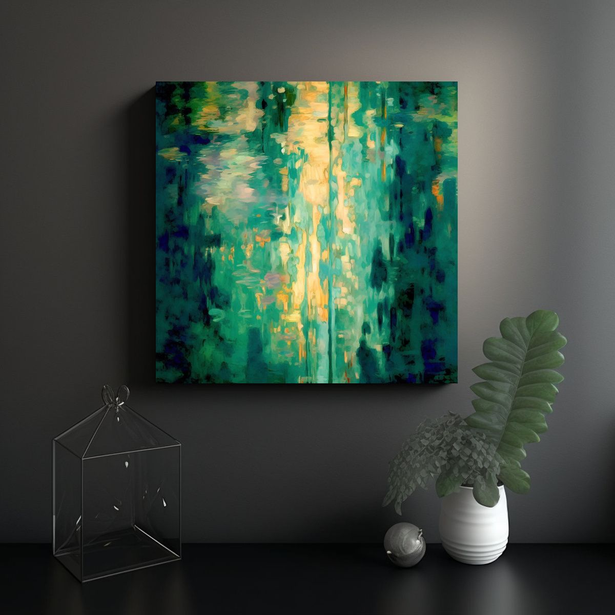 GENERICO - Lienzo Impreso Pintura Artística De Fondos 100x100 Cm