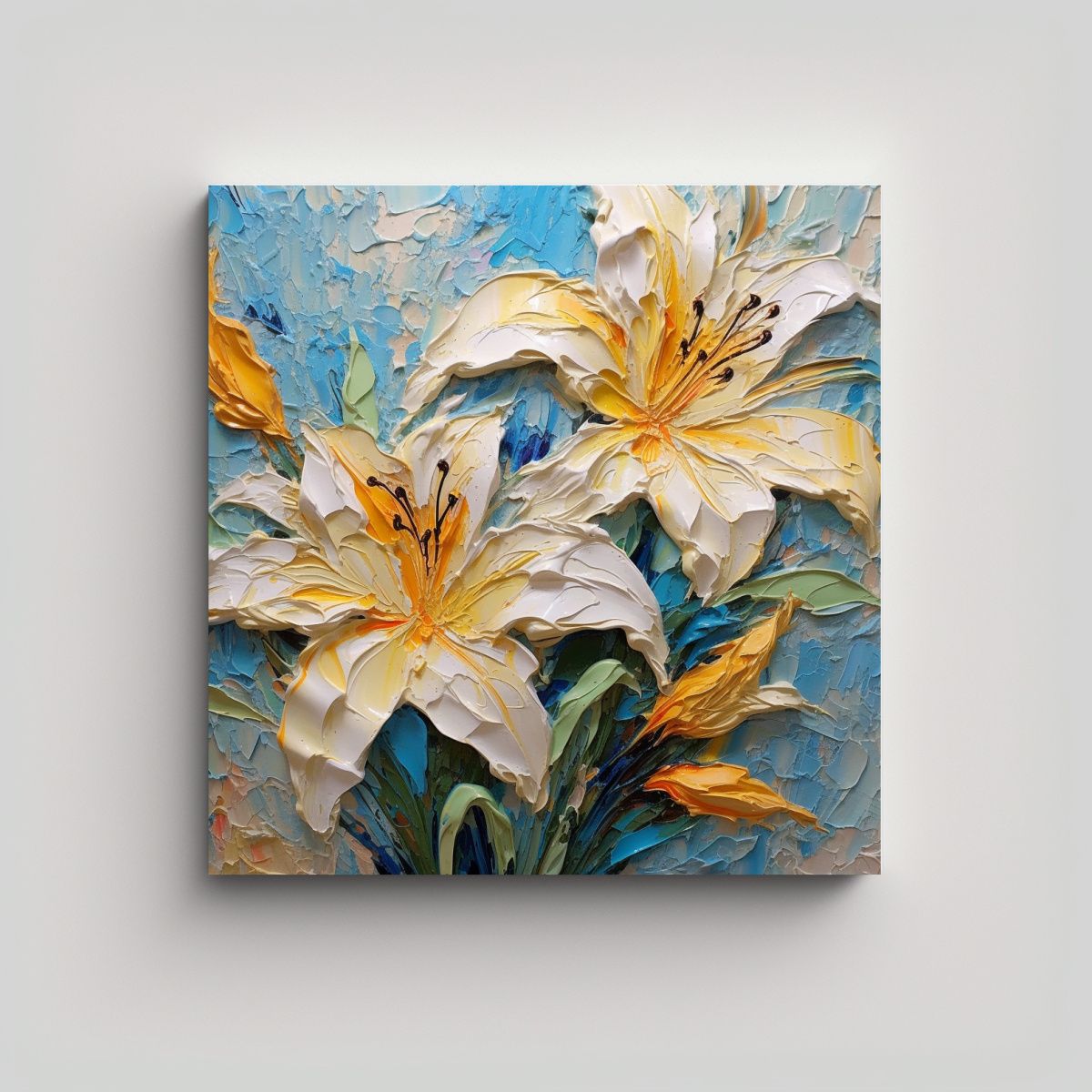 GENERICO - Pintura De Lirios Coloridos En Tela Sublimada 100x100 Cm