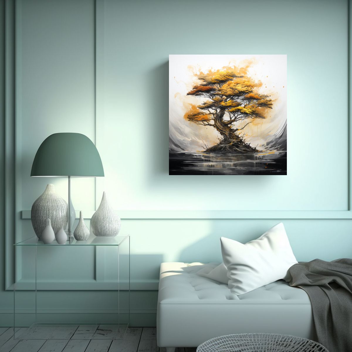 GENERICO - Pintura Abstracta De Un árbol De Cedro En 100x100 Cm
