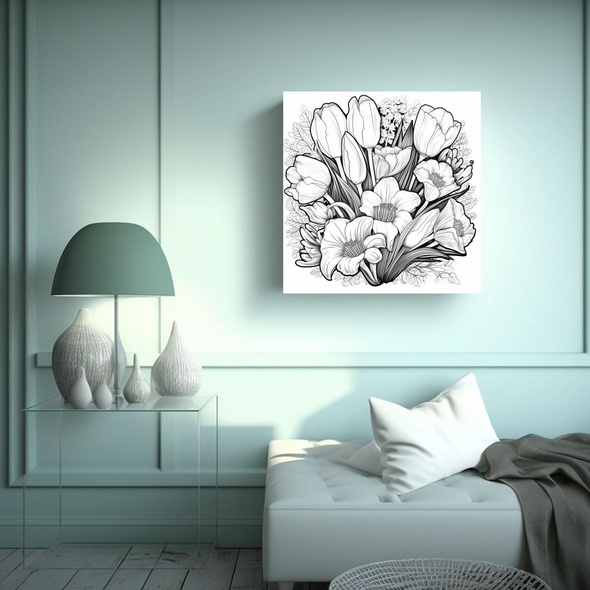 GENERICO - Lienzo Creativo De Tulipanes En Armonía 100x100 Cm