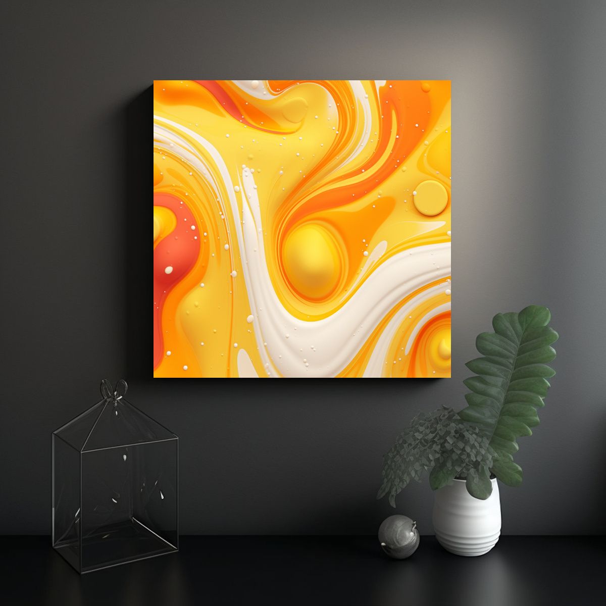 GENERICO - Fondo Llamativo En Naranja Y Amarillo Para 100x100 Cm