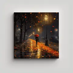 GENERICO - Cuadro En Bastidor Diseño Belleza Natural Lluvia 100x100 Cm