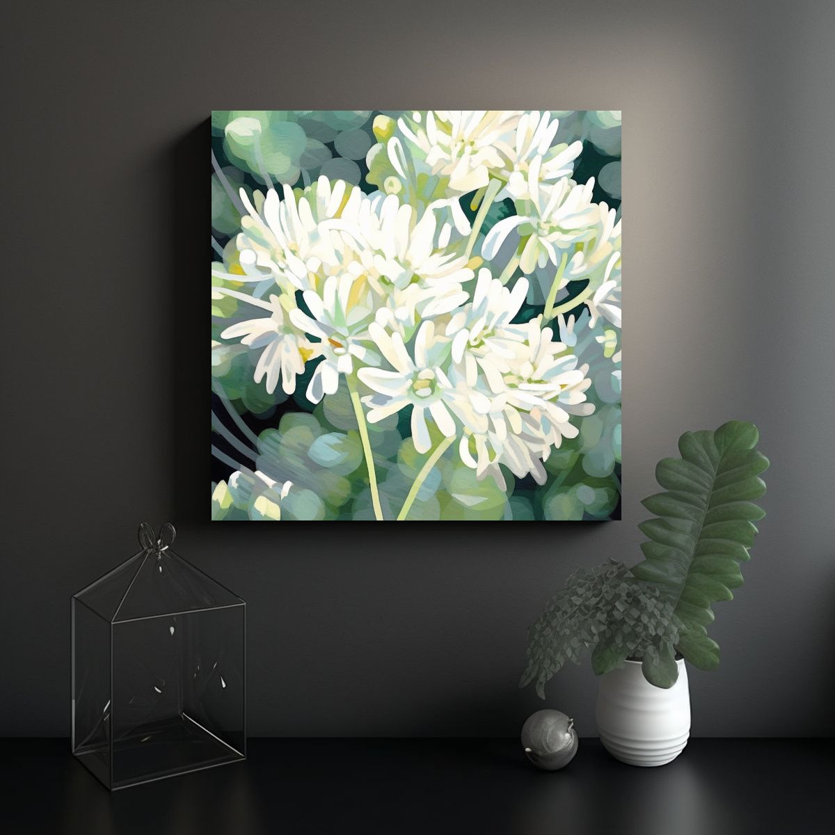 GENERICO - Cuadro De Tela Vintage Con Cnidium 100x100 Cm